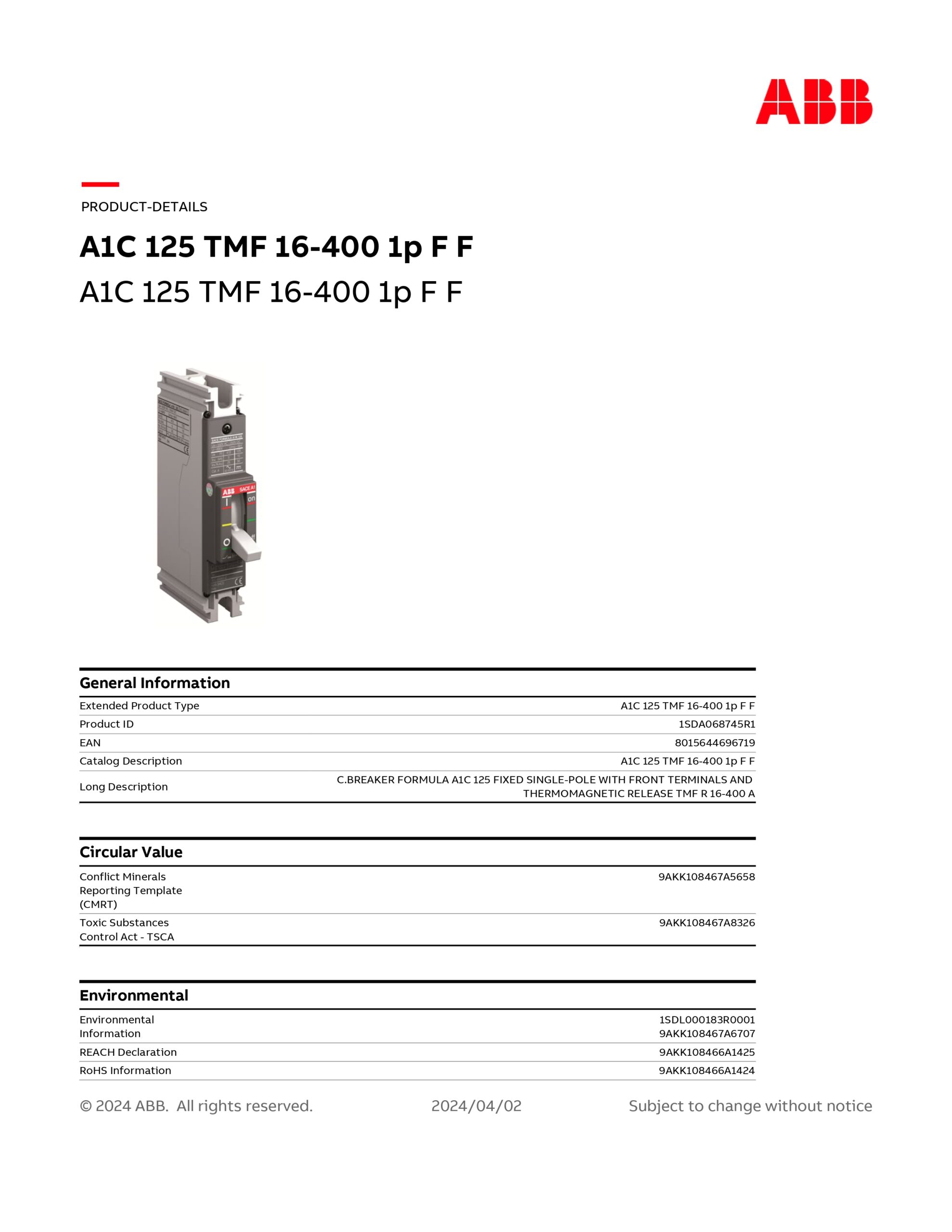 A1C125TMF16A1P