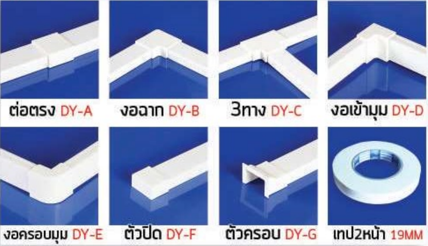อุปกรณ์ ข้อต่อรางไฟ พลาสติก PVC