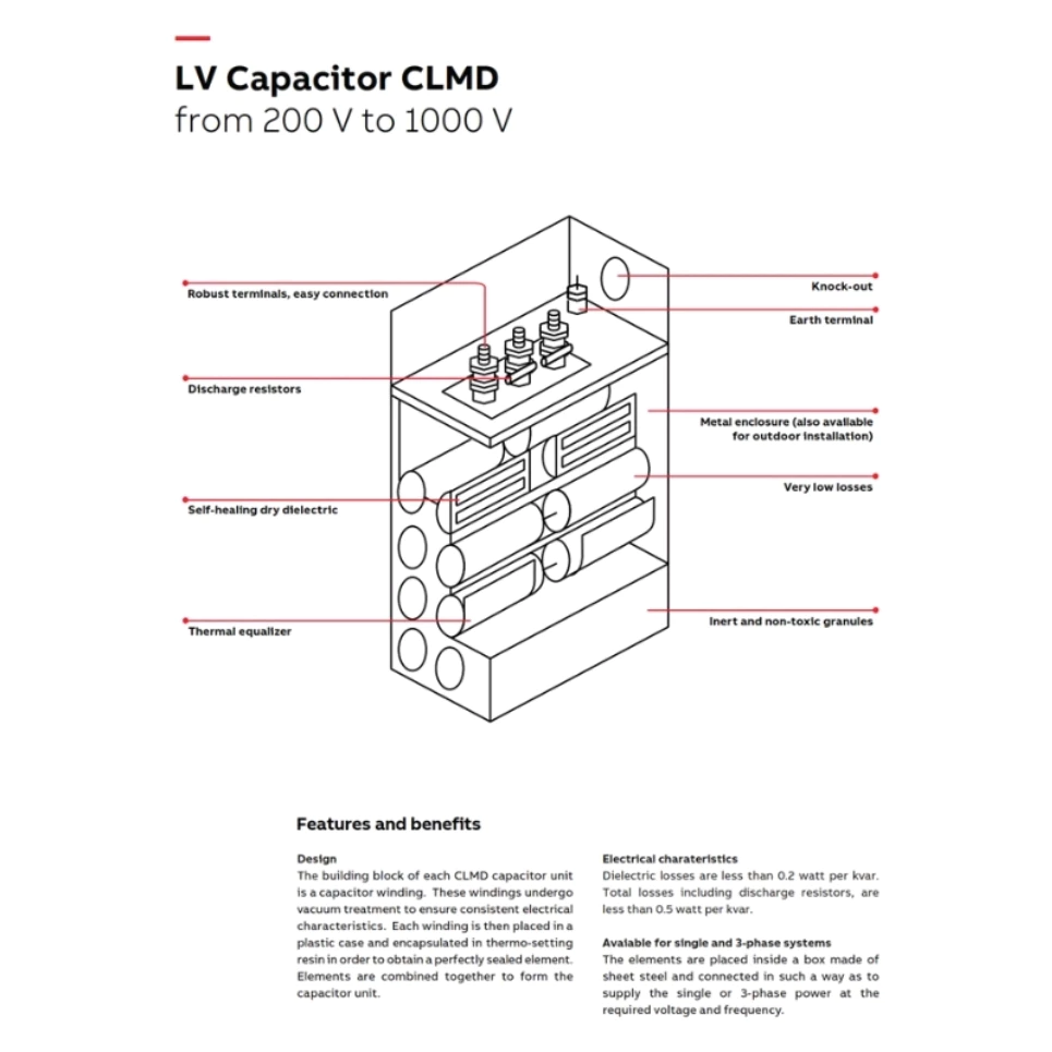 คาปาซิเตอร์ CLMD at 480V ABB