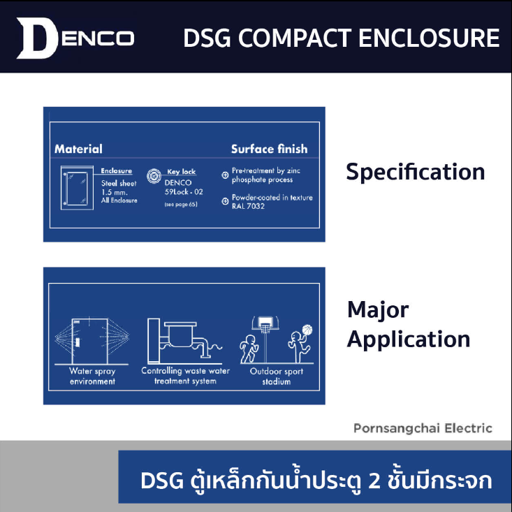 ตู้กันน้ำเหล็กมาตรฐาน Denco