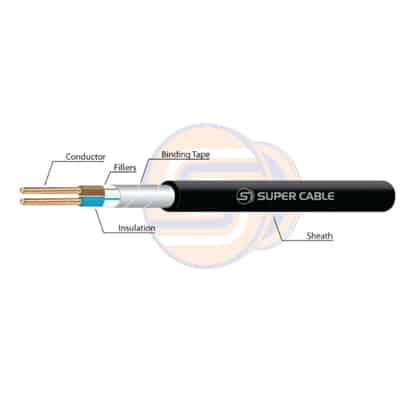 สายไฟ 0.6/1 KV CV-FD 2 CORES S.SUPER