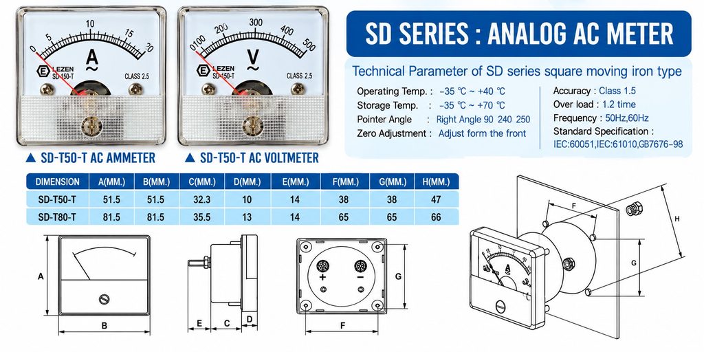 ANALOG AC METER SD-T50-T (ELZEN)