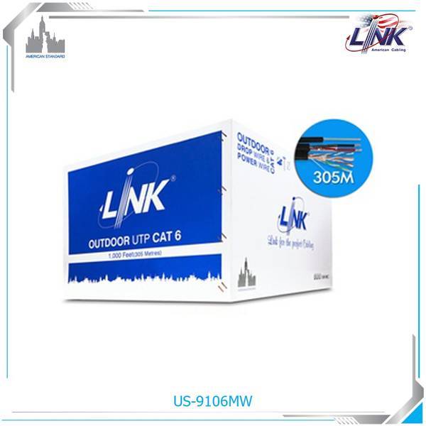 สายแลน LINK US-9106MW CAT 6 UTP Outdoor Drop & Power Wire