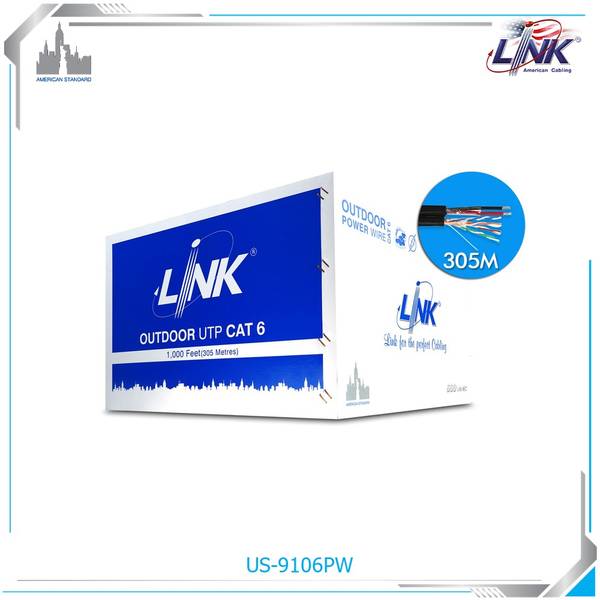 สายแลน LINK US-9106PW CAT 6 UTP Outdoor Power Wire
