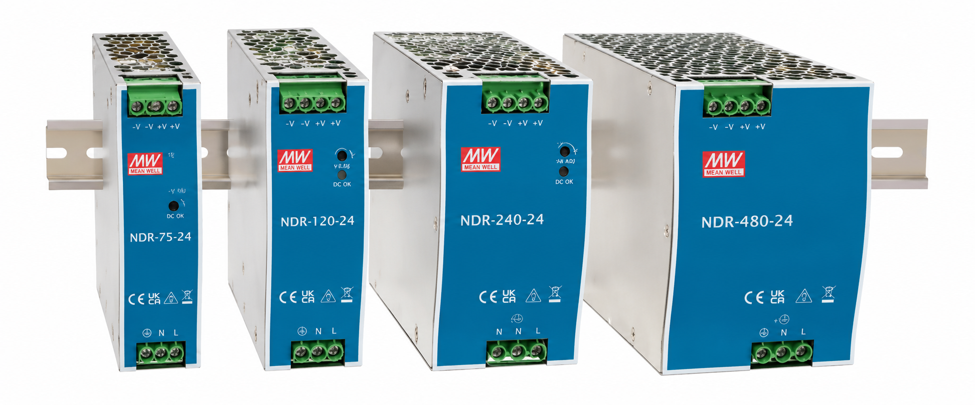 NDR Series MEAN WELL พาวเวอร์ซัพพลายราง DIN ภาพตระกูลสินค้า