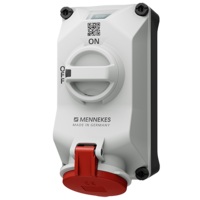 เต้ารับติดผนังพร้อมสวิตช์ DUO-interlock และ LED MENNEKES 5613506G 32A