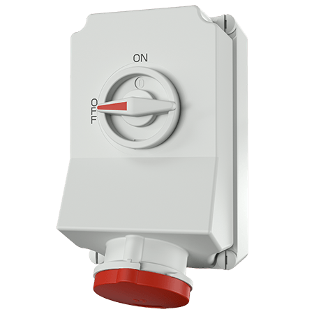 เต้ารับติดผนังพร้อมสวิตช์ DUO-interlock MENNEKES 5956A 63A