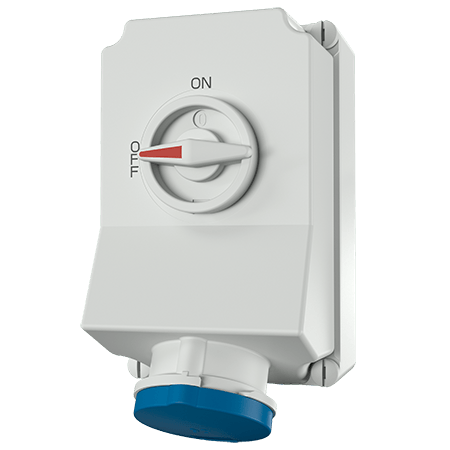 เต้ารับติดผนังพร้อมสวิตช์ DUO-interlock MENNEKES 6571 63A